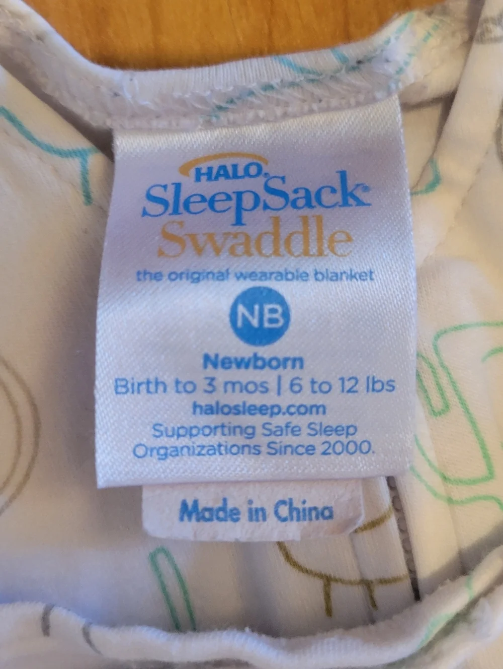 Halo Sleepsack Swaddle Cotton Elephant Print Newborn 0-3 Months